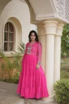 Ka 1275 Faux Georgette Laheriya Print Work Navratri Gown